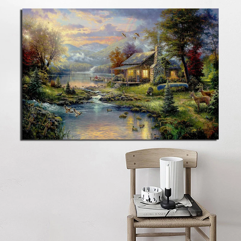 Thomas Kinkade Nature's Paradise Wall Art Canvas Painting Posters Prints Modern Painting Wall Picture For Living Room Home Decor
Thomas Kinkade Nature's Paradise Wall Art Canvas Painting Posters Prints Modern Painting Wall Picture For Living Room Home Decor