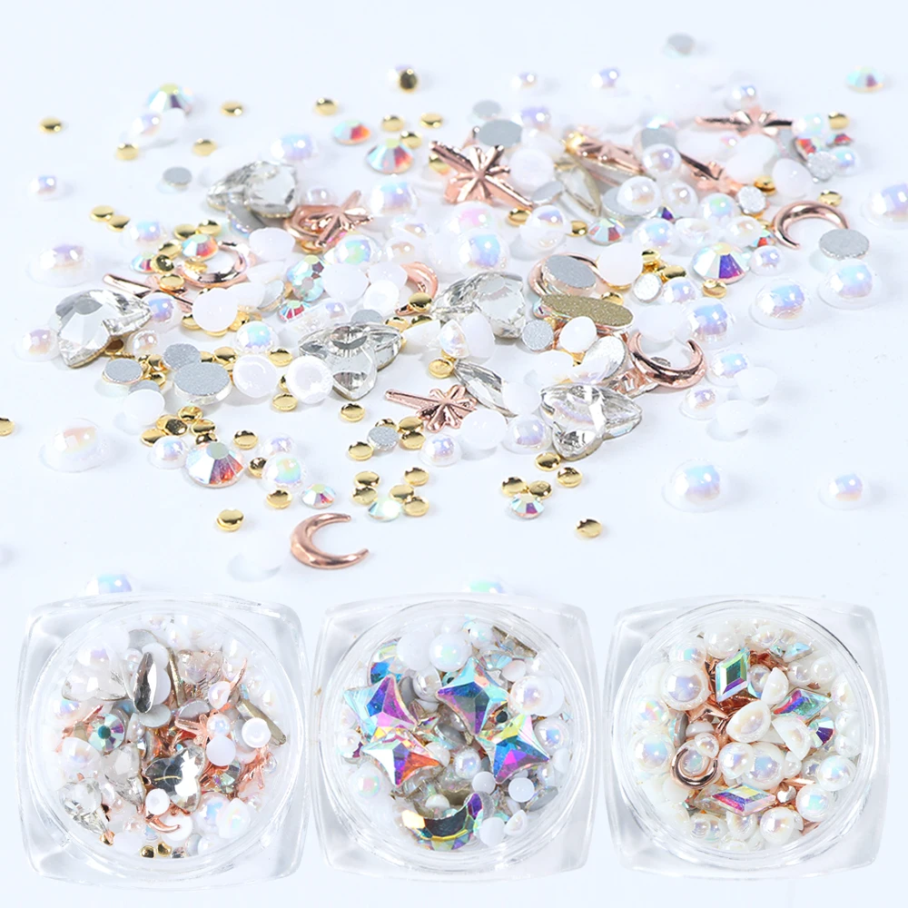 1 Box Mixed Nail Rhinestones Crystal Gems Gold AB Shiny Stones 3D Design Charms Decoration DIY Nail Art Accessories JI1018
1 Box Mixed Nail Rhinestones Crystal Gems Gold AB Shiny Stones 3D Design Charms Decoration DIY Nail Art Accessories JI1018