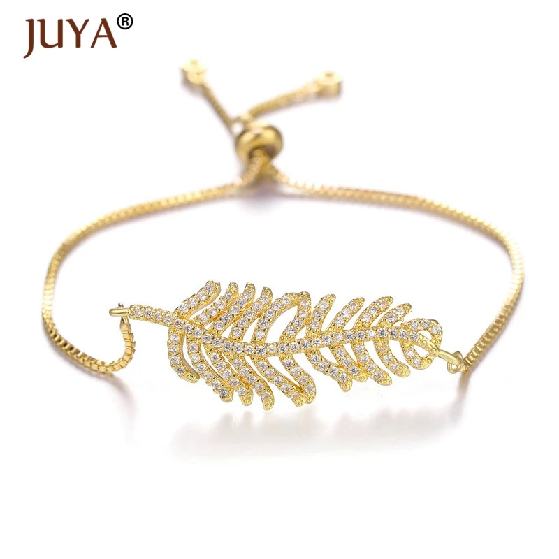 Juya Fashion Simple Adjustable Chain Copper Zircon Leaf Bracelets Bangles For Women Handmade Bracelet Jewelry Gift
Juya Fashion Simple Adjustable Chain Copper Zircon Leaf Bracelets Bangles For Women Handmade Bracelet Jewelry Gift