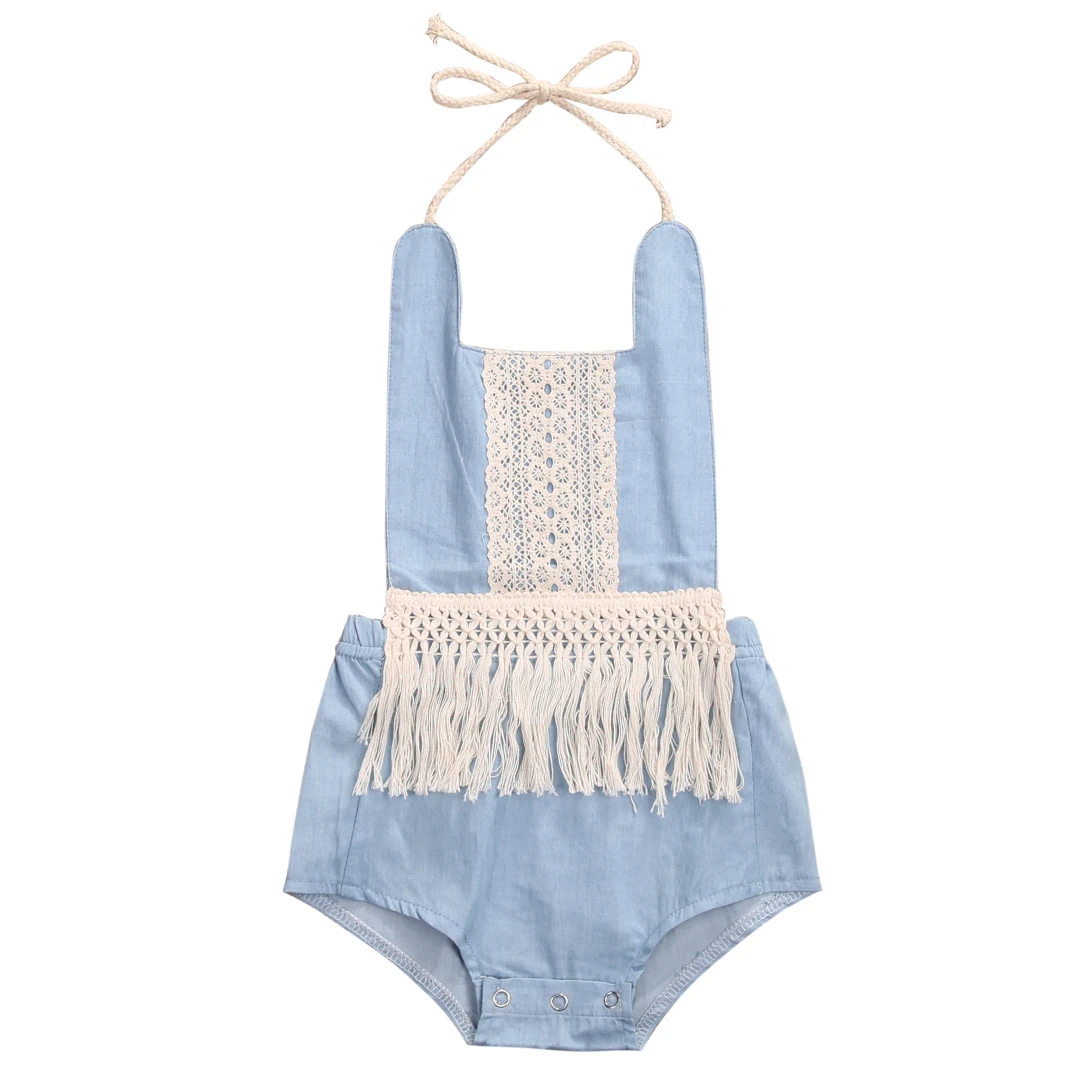 2017 Summer Cute Newborn Baby Girls Clothes Sleeveless Backless Tassel Jeans Romper Jumpsuit Outfit Sunsuit One-Pieces
2017 Summer Cute Newborn Baby Girls Clothes Sleeveless Backless Tassel Jeans Romper Jumpsuit Outfit Sunsuit One-Pieces