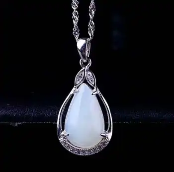 Hetian White Jade 925 Silver Pendant with a novel style and unique atmosphere h8#
Hetian White Jade 925 Silver Pendant with a novel style and unique atmosphere h8#