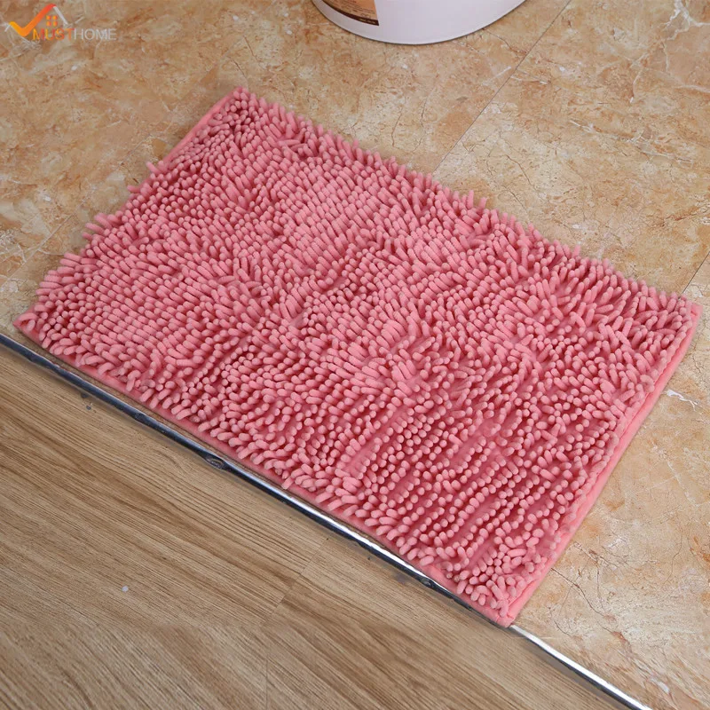 

40*60CM Chenille Rectangle Anti-slip Microfiber Doormat Solid Color Non-Slip Area Rug Carpet Shaggy Floor mat Soft Bath Mat