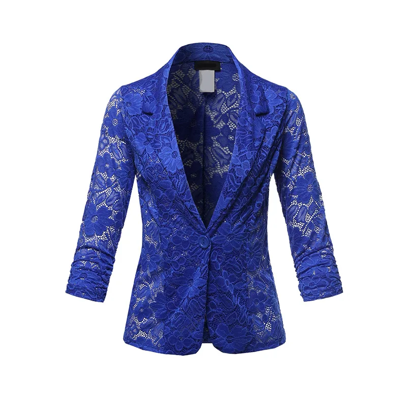 Spring 2019 Women's Blazer Fashion Elegant Office Flower Lace Coat Korean Jacket One Button Casual Suit Slim Blazers Blue Top
Spring 2019 Women's Blazer Fashion Elegant Office Flower Lace Coat Korean Jacket One Button Casual Suit Slim Blazers Blue Top