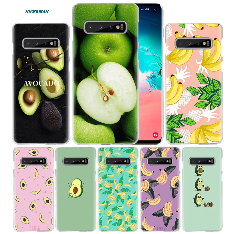 

Fruit Banana Avocado Case for Samsung Galaxy S10 5G S10e S9 S8 M30 M20 M10 J4 J6 Plus J8 2018 Note 8 9 Clear Hard PC Phone Cover