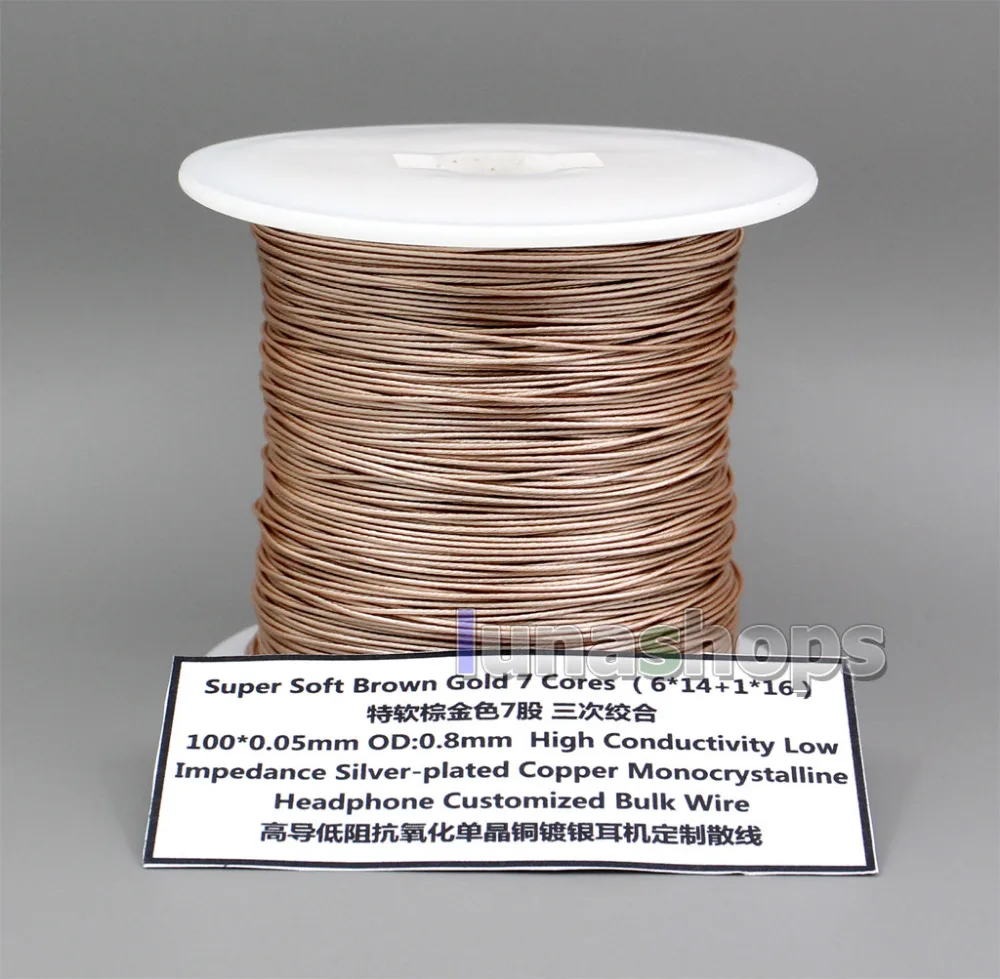 10m 7 Cores OCC Silver Plated (6*14+1*16) 100*0.05mm OD0.8mm High Conductivity Low Impedance headphone Bulk Wire LN006328
10m 7 Cores OCC Silver Plated (6*14+1*16) 100*0.05mm OD0.8mm High Conductivity Low Impedance headphone Bulk Wire LN006328