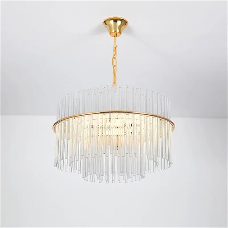 Gold Metal Transparent Glass Rod Crystal Chandelier Nordic Postmodern Fashionable Pendant Lamp
Gold Metal Transparent Glass Rod Crystal Chandelier Nordic Postmodern Fashionable Pendant Lamp