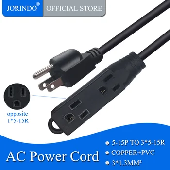 

JORINDO 0.92M/3FT,USA NEMA 5-15P TO 3*5-15R power cable cord,Nema 5-15P Male Plug to 5-15R Female Extension Cable,15A/125V