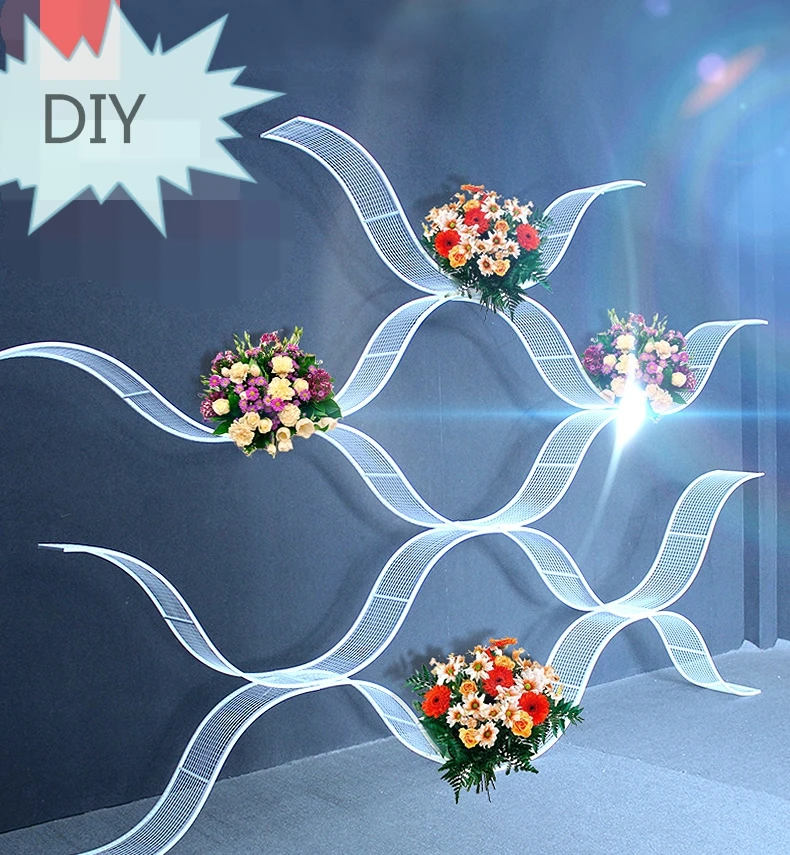 2018 DIY Fashion metal big wave grid wedding road lead party decoration S-shaped T-Stage backdrop flower vase ceiling props
2018 DIY Fashion metal big wave grid wedding road lead party decoration S-shaped T-Stage backdrop flower vase ceiling props