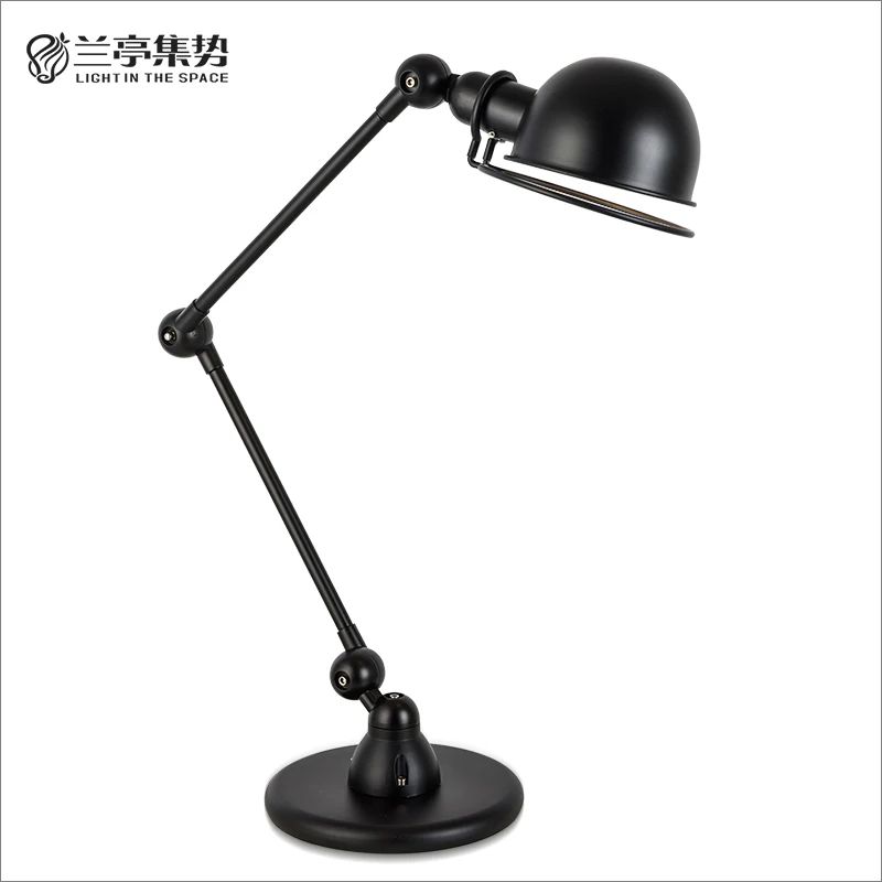 Image New modern lamp designe France RH Loft style table lamp Vintage black retractable rocker Desk Light White iron lamp shade E27