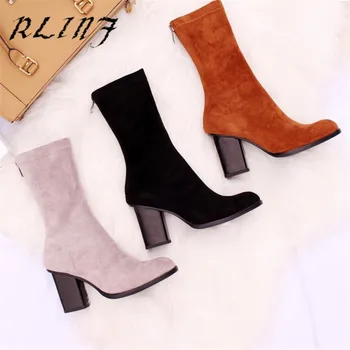 RLINF New Thick with High Heel Suede European and American Explosive Stretch Boots 
RLINF New Thick with High Heel Suede European and American Explosive Stretch Boots