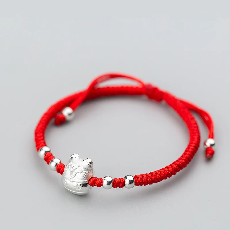 La MaxZa 925 Sterling Silver Fashion Luck Fortune Cat Charm Bracelets Red Line Thread String Rope Bracelets For Women Adjustable
La MaxZa 925 Sterling Silver Fashion Luck Fortune Cat Charm Bracelets Red Line Thread String Rope Bracelets For Women Adjustable