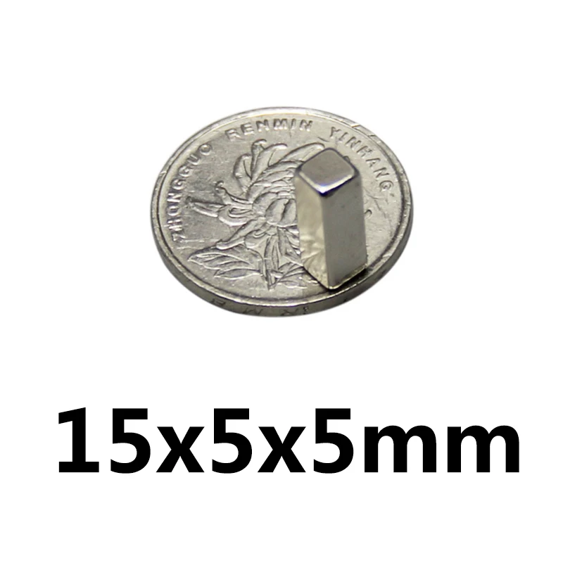 10pcs high quality 15x5x5mm Super strong neo neodymium magnet 15x5x5, NdFeB magnet 15*5*5mm, 15mm x 5mm x 5mm magnets
10pcs high quality 15x5x5mm Super strong neo neodymium magnet 15x5x5, NdFeB magnet 15*5*5mm, 15mm x 5mm x 5mm magnets
