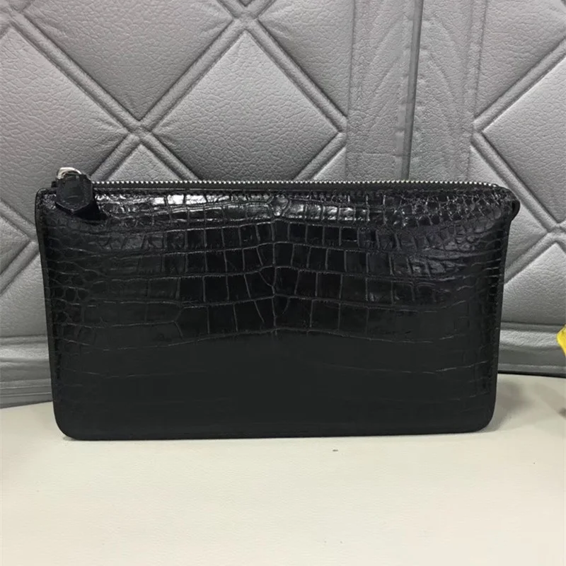 Real Crocodile Belly Skin Zipper Closure Men's Large Black Clutch Purse Wristlets Bag Genuine Alligator Leather Male Card Holder
Real Crocodile Belly Skin Zipper Closure Men's Large Black Clutch Purse Wristlets Bag Genuine Alligator Leather Male Card Holder