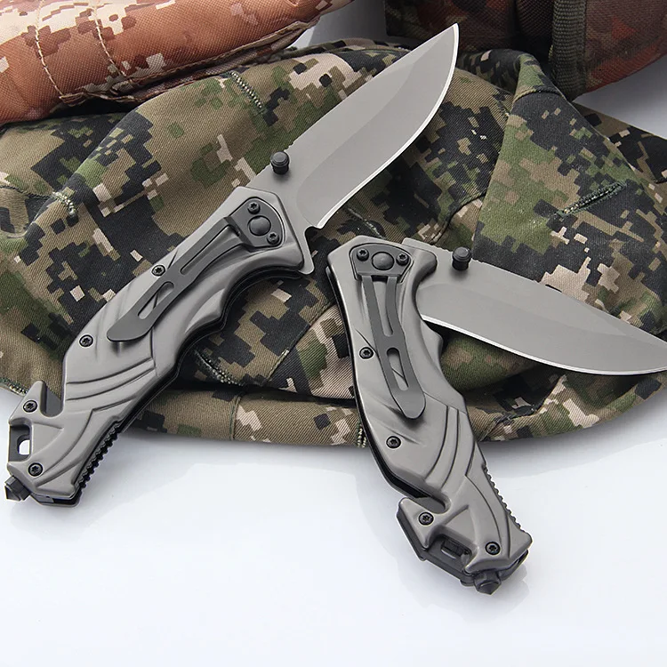 Titanium-plated steel handle non-slip outdoor stainless steel folding knife multi-function field rescue folding tool
Titanium-plated steel handle non-slip outdoor stainless steel folding knife multi-function field rescue folding tool
