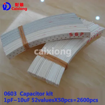 SMD 0603 Ceramic Capacitor kit 1pF~10uF 52values*50pcs=2600pcs Chip Ceramic Capacitor Samples kit
SMD 0603 Ceramic Capacitor kit 1pF~10uF 52values*50pcs=2600pcs Chip Ceramic Capacitor Samples kit