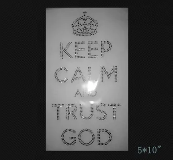 Free shipping keep calm and trus god crystal rhinesotne iron on transfer design for garment for ladys 
Free shipping keep calm and trus god crystal rhinesotne iron on transfer design for garment for ladys