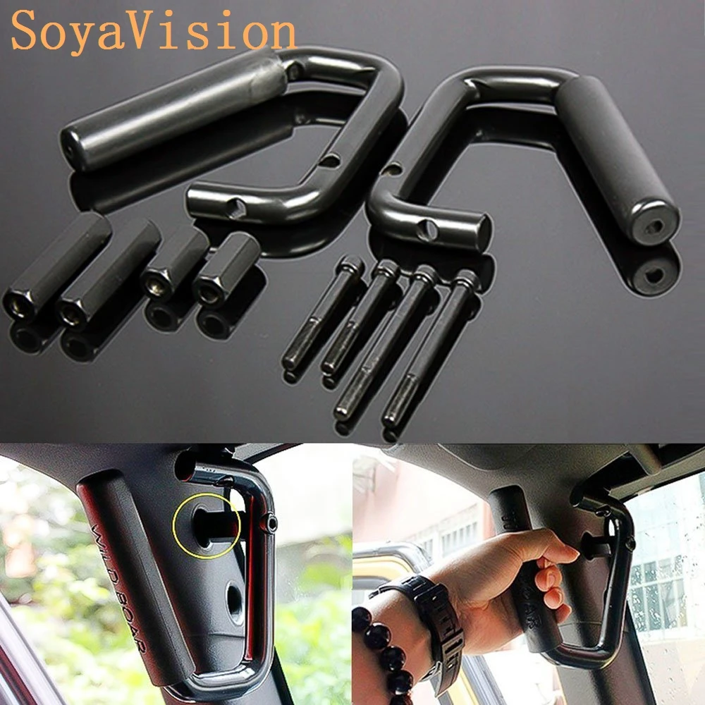 Black Grab Bar Front & Rear Hard Mount Solid Steel Wild Boar Grab Handle For Jeep Wrangler Rubicon JK 2 & 4 Door 2007-2016
Black Grab Bar Front & Rear Hard Mount Solid Steel Wild Boar Grab Handle For Jeep Wrangler Rubicon JK 2 & 4 Door 2007-2016