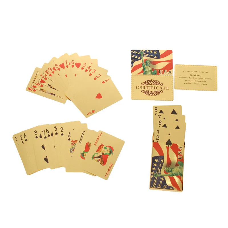 Table Games Durable Waterproof Plastic Playing Cards Gold Foil Poker Golden Poker 24K Gold Foil Plated Playing Cards Deck Gift 2
Table Games Durable Waterproof Plastic Playing Cards Gold Foil Poker Golden Poker 24K Gold Foil Plated Playing Cards Deck Gift 2