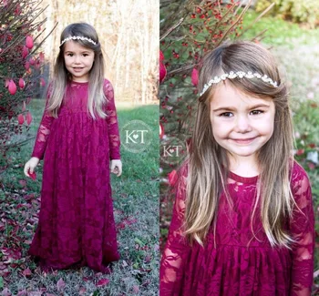 Purple Flower Girl Dresses For Weddings A-line Scoop Long Sleeves Lace Long First Communion Dresses For Little Girls
Purple Flower Girl Dresses For Weddings A-line Scoop Long Sleeves Lace Long First Communion Dresses For Little Girls