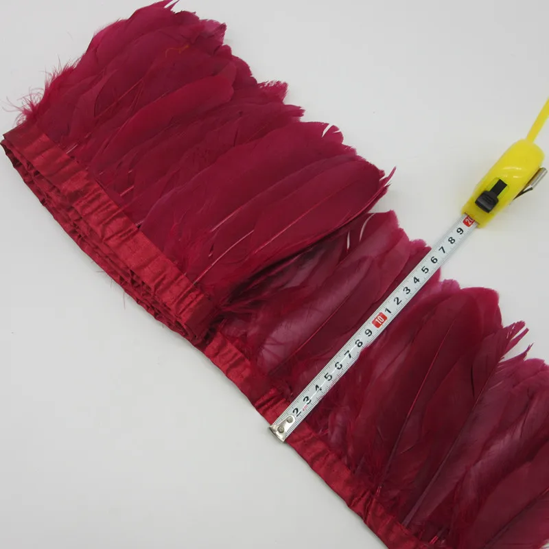 Wine red Goose Feather Trims 10 Meter/Lot Dyed Real Geese Feather Fringes Ribbons for Dress Skirt Cloth Belt decorative Clothing
Wine red Goose Feather Trims 10 Meter/Lot Dyed Real Geese Feather Fringes Ribbons for Dress Skirt Cloth Belt decorative Clothing