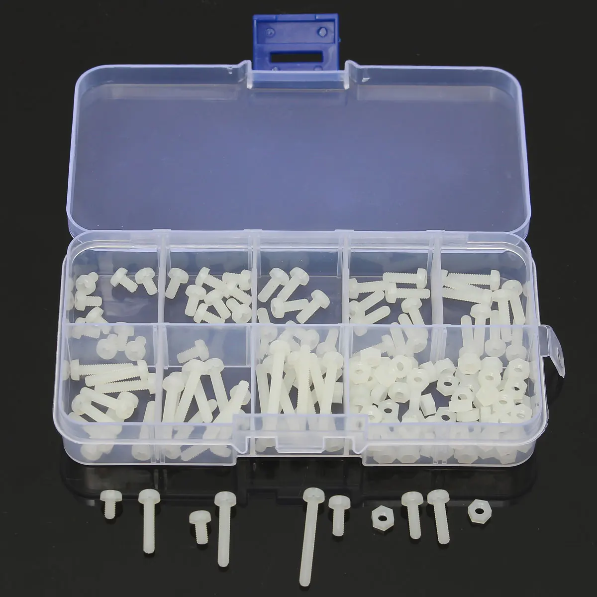 SULEVE New 160pcs M3NR1 M3 5-25mm White Nylon Screw Screws Bolt & Nuts Assortment Kit with Box Fastener Hardware
SULEVE New 160pcs M3NR1 M3 5-25mm White Nylon Screw Screws Bolt & Nuts Assortment Kit with Box Fastener Hardware