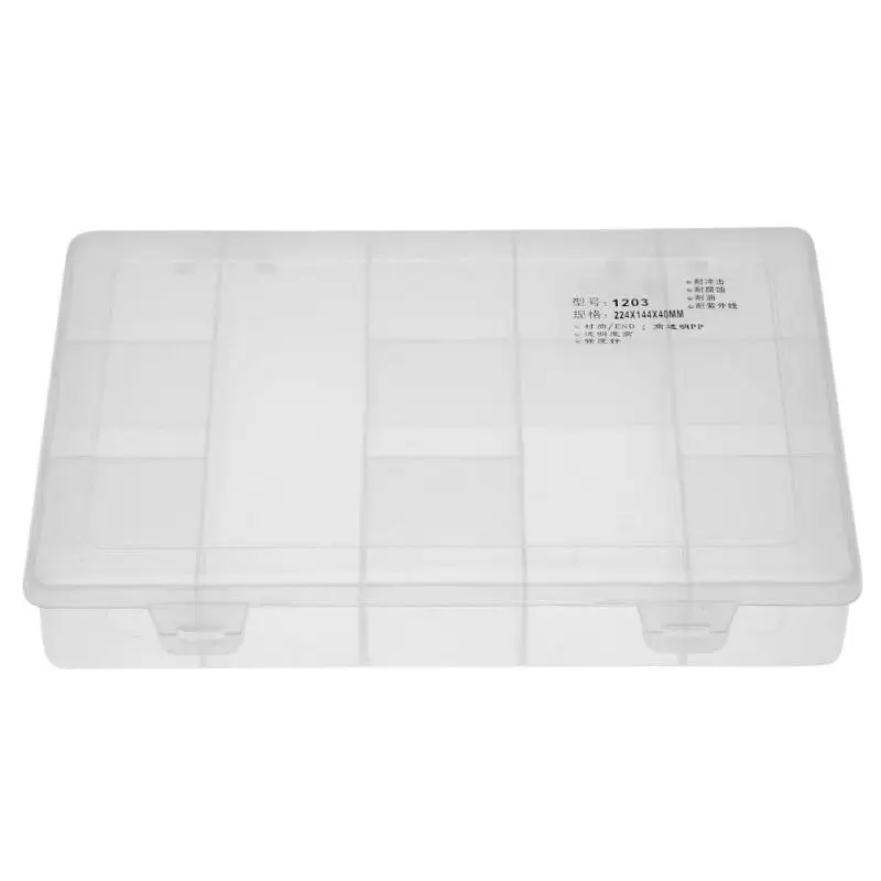 MroMax Component Storage Box ,1pcs LxWxH PP Fixed 5 Grids Electronic Component Containers Tool Boxes Clear White 5.63 x 3.94 x 1.18 