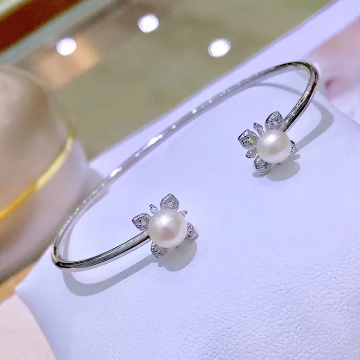 925 Sterling Silver Pearl Bracelet Mountings Fashion Beautiful ADJUSTABLE Bangle Findings Jewelry Parts Fittings Accessories
925 Sterling Silver Pearl Bracelet Mountings Fashion Beautiful ADJUSTABLE Bangle Findings Jewelry Parts Fittings Accessories