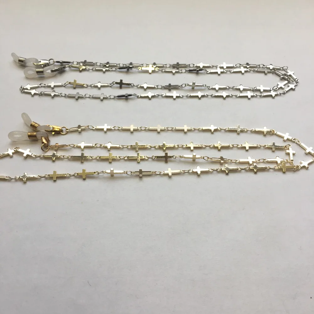 silver and gold electro plated eyeglass brass chains eyewear retainer