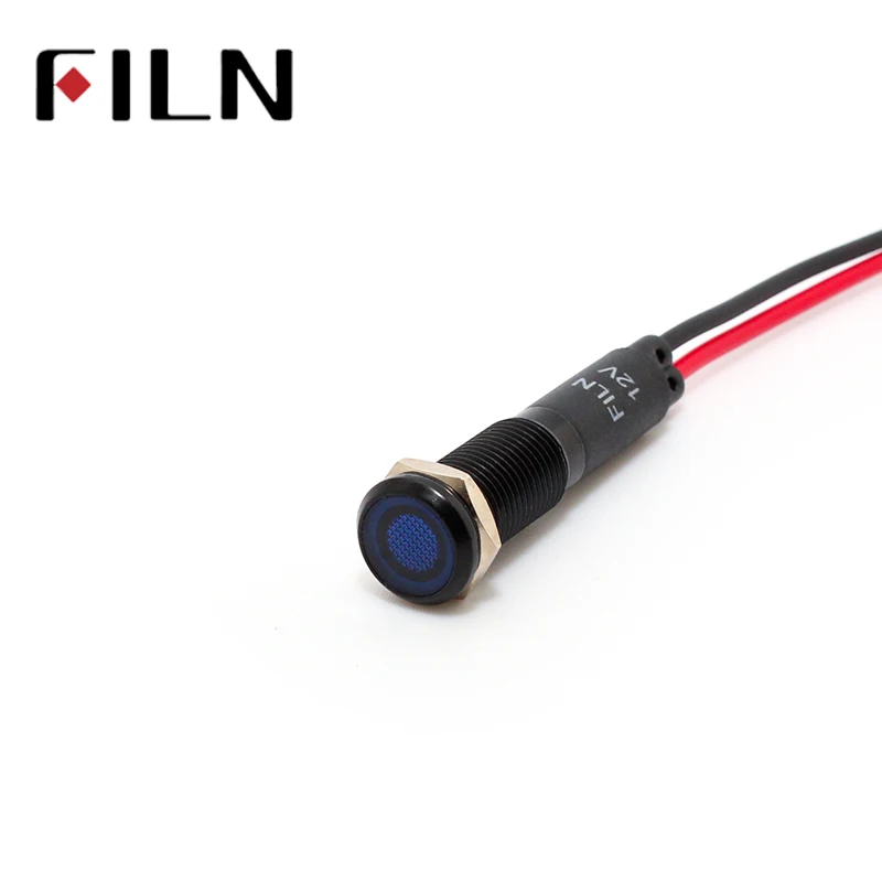 black shell 12v indicator light