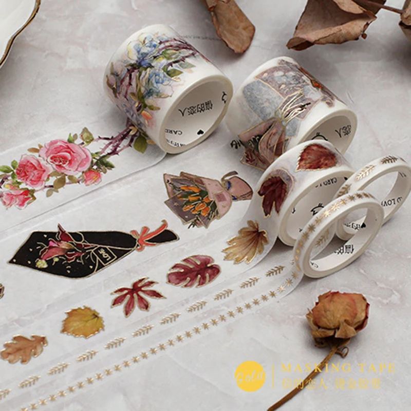 5Pcs/box Vintage Foil Flower Masking Washi Tape Set Creative DIY Bullet Journal Decorative Adhesive Tape Scrapbooking Supplies
5Pcs/box Vintage Foil Flower Masking Washi Tape Set Creative DIY Bullet Journal Decorative Adhesive Tape Scrapbooking Supplies
