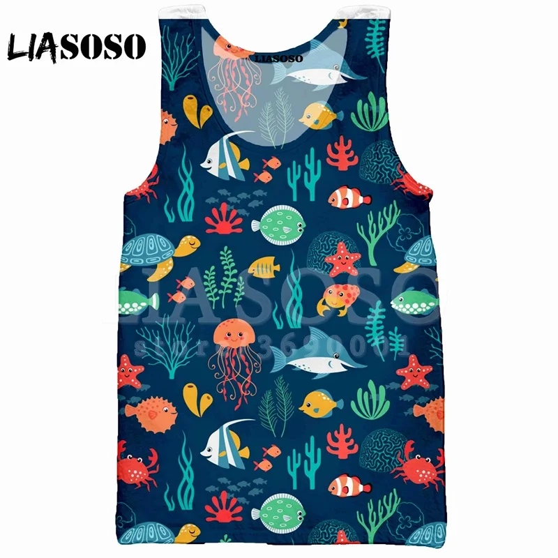 LIASOSO Summer 3D Print Men's Tank Top Vest Cute Ocean Fish Colorful Coral Turtle Octopus sleeveless Hip Hop Harajuku Tank X1513
LIASOSO Summer 3D Print Men's Tank Top Vest Cute Ocean Fish Colorful Coral Turtle Octopus sleeveless Hip Hop Harajuku Tank X1513