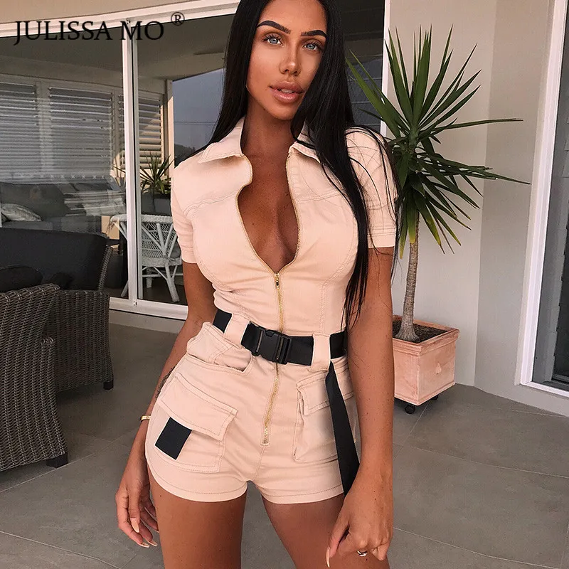 JULISSA MO Fashion Zipper Bodycon Short Jumpsuit Women 2019 Summer V Neck Bandage One Piece Playsuit Casual Tight Fitness Romper
JULISSA MO Fashion Zipper Bodycon Short Jumpsuit Women 2019 Summer V Neck Bandage One Piece Playsuit Casual Tight Fitness Romper