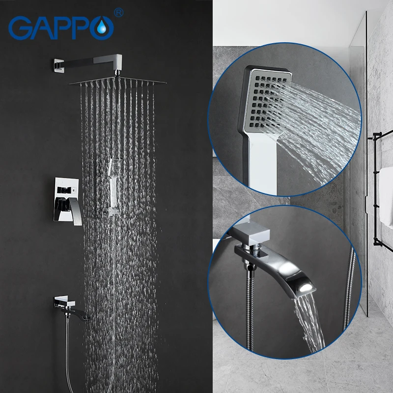 GAPPO Wall Mounted bathroom shower faucet brass system rainfall shower mixer chrome bathtub faucet waterfall Bath Shower
GAPPO Wall Mounted bathroom shower faucet brass system rainfall shower mixer chrome bathtub faucet waterfall Bath Shower