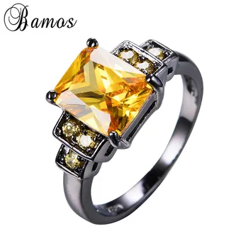 Bamos Retro Square & Round Cubic Zirconia Rainbow Rings For Women Black Gold Filled Yellow/Red/Blue Birthstone Ring Wedding Gift
Bamos Retro Square & Round Cubic Zirconia Rainbow Rings For Women Black Gold Filled Yellow/Red/Blue Birthstone Ring Wedding Gift