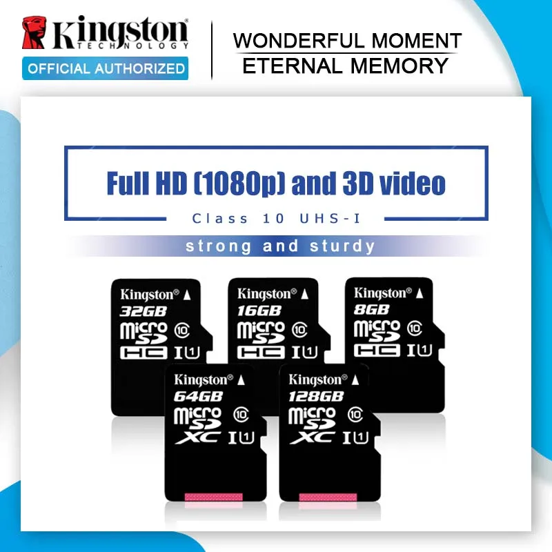 Kingston Memory Card 128GB 64GB 32GB 16GB Micro sd card Class10 UHS-1 flash card Memory 8G C4 Microsd TF/SD Cards for Smartphone
Kingston Memory Card 128GB 64GB 32GB 16GB Micro sd card Class10 UHS-1 flash card Memory 8G C4 Microsd TF/SD Cards for Smartphone