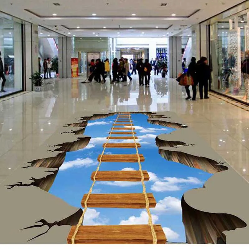 American pop Dangling Staircase Floor Wall Painting PVC Wallpaper Floor Sky Ladder 3D Flooring Wallpaper Mural living room mall
American pop Dangling Staircase Floor Wall Painting PVC Wallpaper Floor Sky Ladder 3D Flooring Wallpaper Mural living room mall