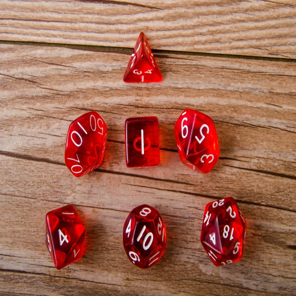 7pcs/set Polyhedral Dice Kid Toys, D4,D6,D8,D10,D12,D20 Colorful Creative Transparent Accessories for Party Games
7pcs/set Polyhedral Dice Kid Toys, D4,D6,D8,D10,D12,D20 Colorful Creative Transparent Accessories for Party Games