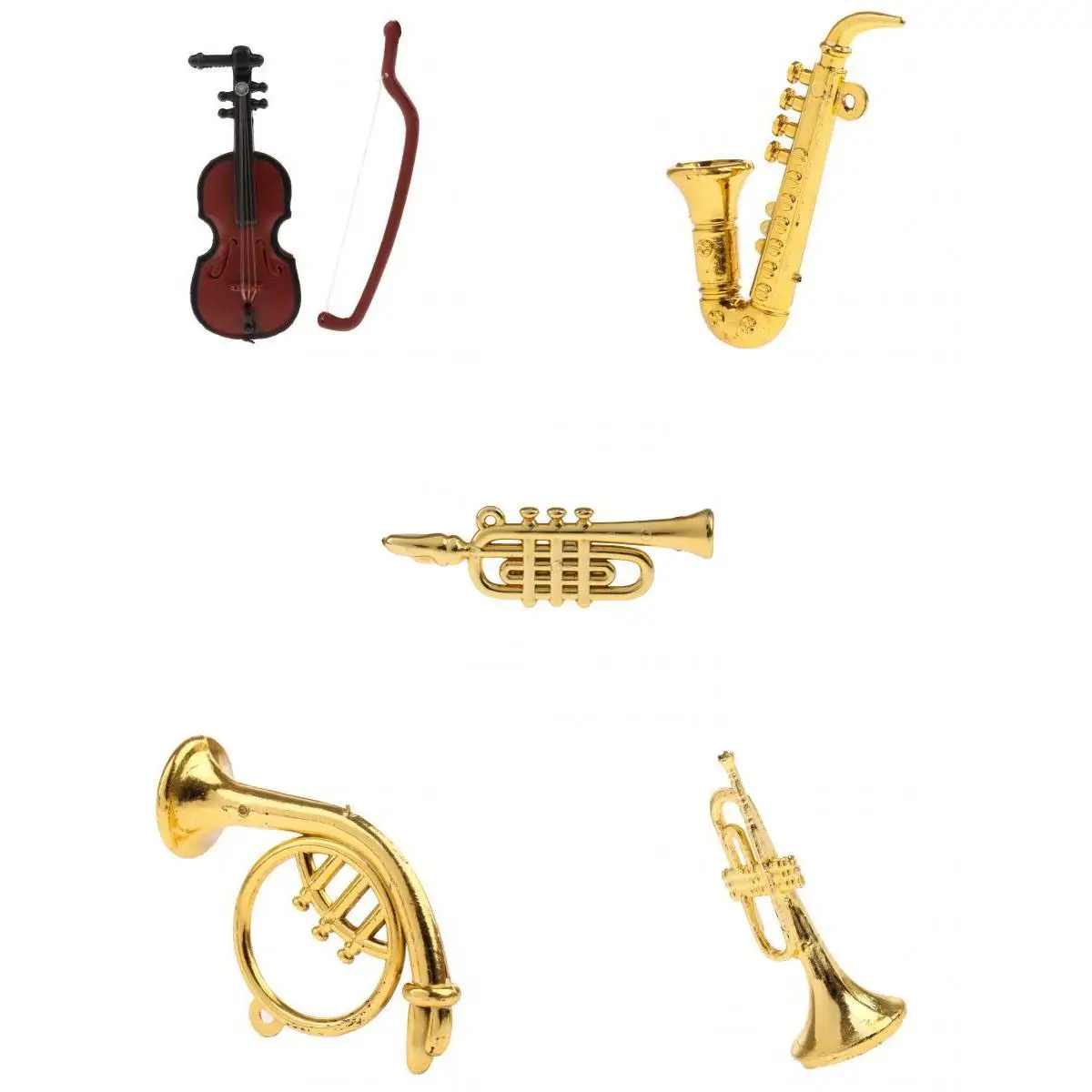 5 Styles Miniature Musical Instrument Model for 1/12 Dolls House Garden Accessories Room Life Scenes Decoration