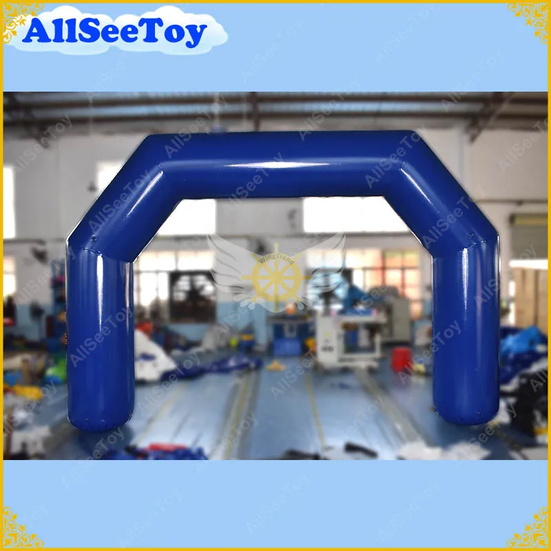 Фото 6x4 м Air плотный герметичный синяя надувная стартовая и финишная арка для