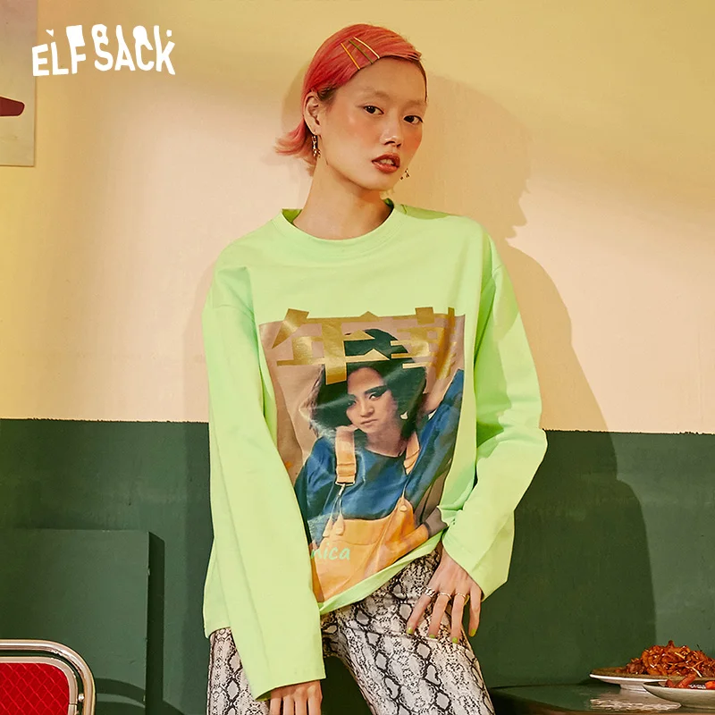 ELF SACK Fashion Neon Green Vintage Print Women Sweatshirts 2019 Autumn O-Neck Casual Female Tops Streetwear Oversize Pullovers
ELF SACK Fashion Neon Green Vintage Print Women Sweatshirts 2019 Autumn O-Neck Casual Female Tops Streetwear Oversize Pullovers