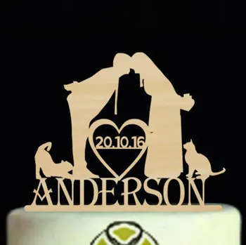 Customized Last Name And Date Wedding Cake Topper,Personalized Kissing Bride And Groom With Cats SilhouetteWedding Cake Topper
Customized Last Name And Date Wedding Cake Topper,Personalized Kissing Bride And Groom With Cats SilhouetteWedding Cake Topper