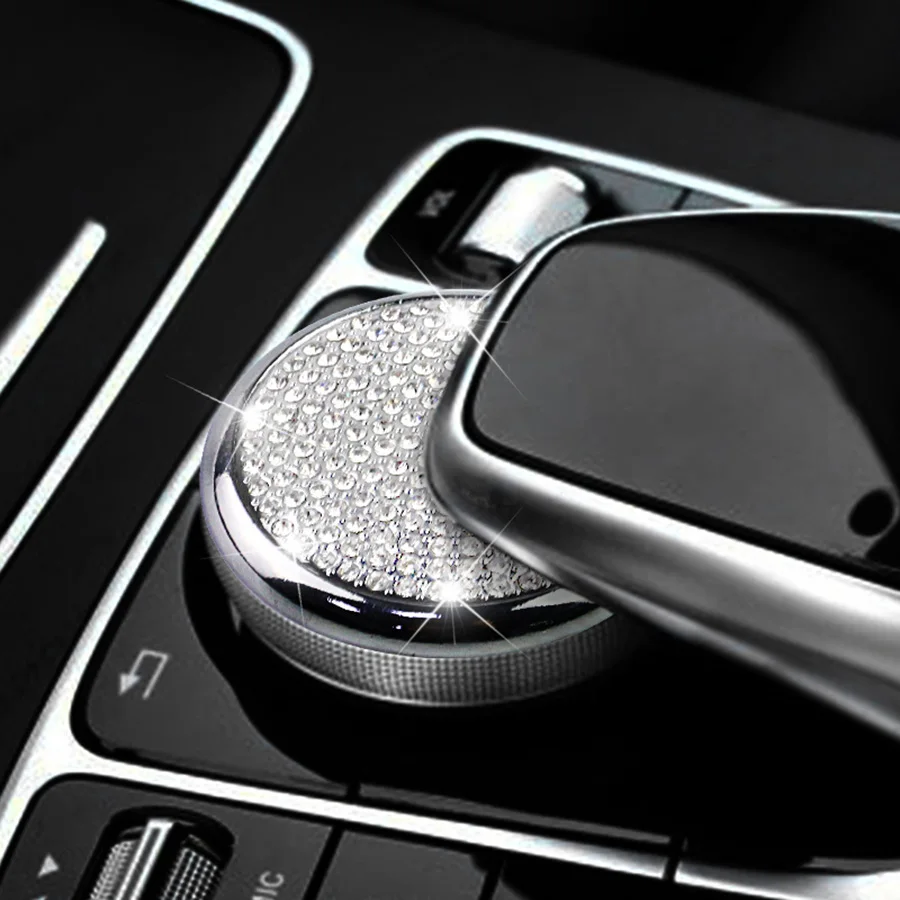 Стайлинг Кристалл мультимедиа ручка Крышка Кнопка регулировки отделка для Mercedes