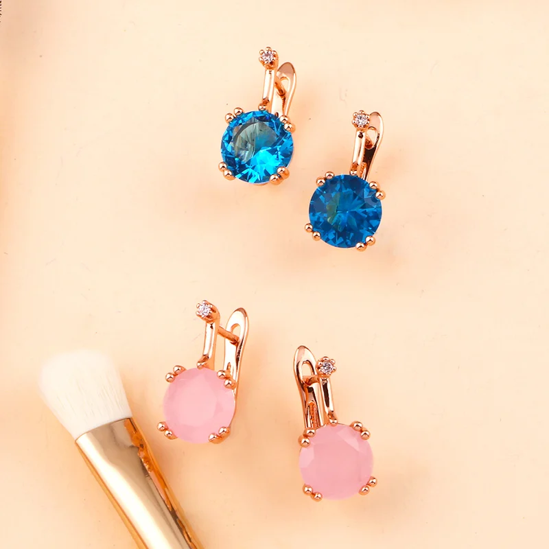 OCESRIO 2019 New 585 Rose Gold Stud Earrings Multicolor Round Natural Zircon Stud Earrings Women Wedding Party Jewelry ers-q32
OCESRIO 2019 New 585 Rose Gold Stud Earrings Multicolor Round Natural Zircon Stud Earrings Women Wedding Party Jewelry ers-q32