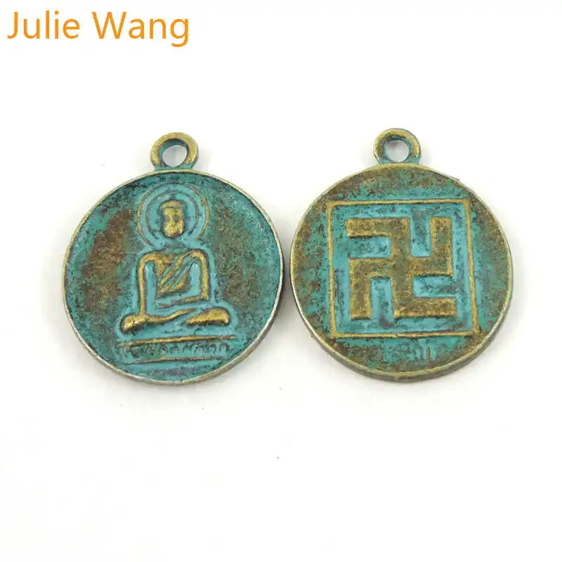 Julie Wang 5-50PCS Buddha Charms Swastika Antique Green Alloy Vintage Necklace Bracelet Jewelry Making Finding DIY Accessory
Julie Wang 5-50PCS Buddha Charms Swastika Antique Green Alloy Vintage Necklace Bracelet Jewelry Making Finding DIY Accessory