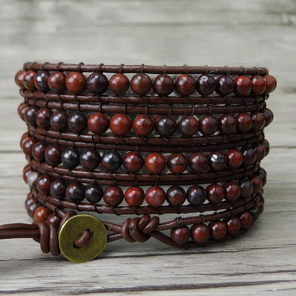 Boho 5 Wrap Bracelet gypsy Leather wrap bracelet Red flower stone beads bracelet natural stone Jewelry yoga
Boho 5 Wrap Bracelet gypsy Leather wrap bracelet Red flower stone beads bracelet natural stone Jewelry yoga