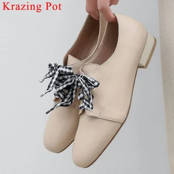 British style superstars real cow leather gorgeous riband low heels beauty girls streetwear lace up square toe women pumps L10
British style superstars real cow leather gorgeous riband low heels beauty girls streetwear lace up square toe women pumps L10