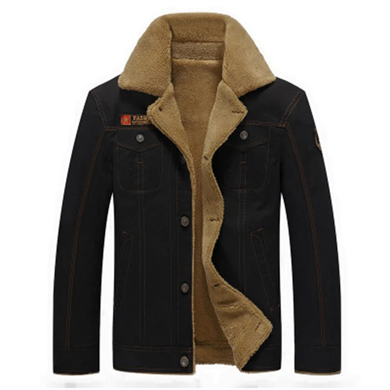 Мужские шерстяные пальто размера плюс плотные теплые зимние однобортные куртки