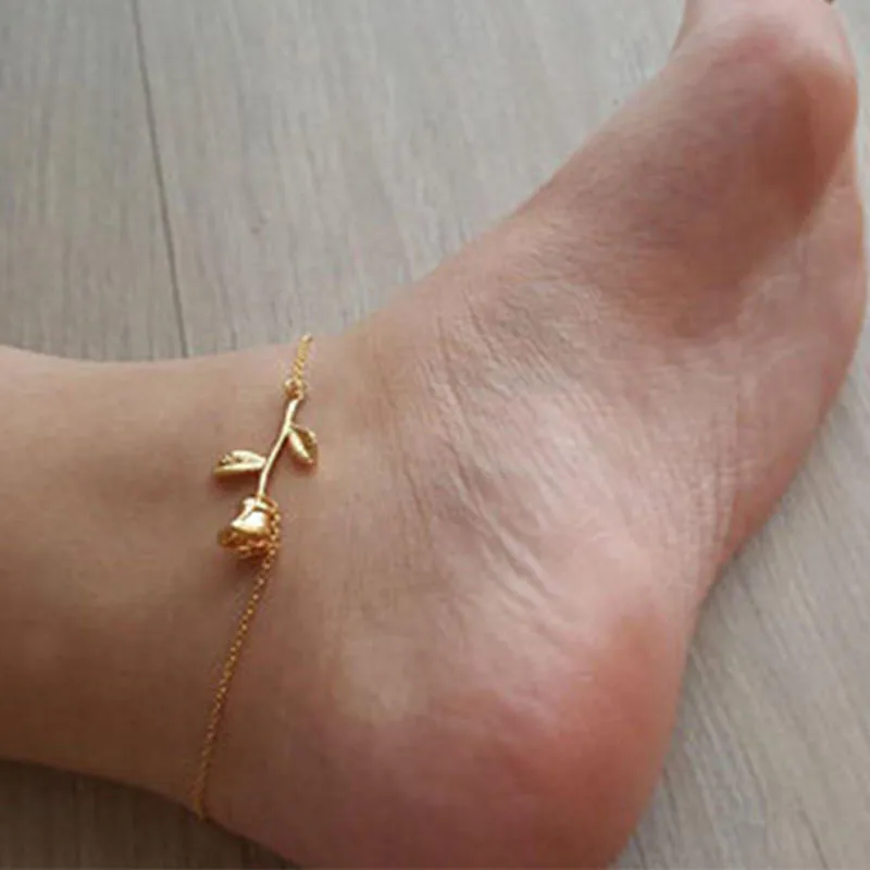 Gold Silver Color Women Simple Anklets Jewelry Rose Flower Anklets 2018 Summer Beach Fashion Jewelry Bracelet Barefoot Sandals
Gold Silver Color Women Simple Anklets Jewelry Rose Flower Anklets 2018 Summer Beach Fashion Jewelry Bracelet Barefoot Sandals