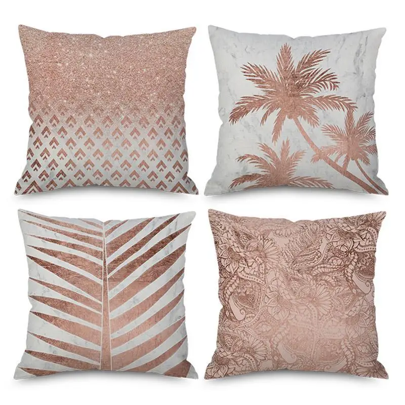 Nordic Style Pink Geometric Pillow Simple Rose Gold Plant Monstera Leaf Cushion Marble Chair Pad For Living Room Decoration
Nordic Style Pink Geometric Pillow Simple Rose Gold Plant Monstera Leaf Cushion Marble Chair Pad For Living Room Decoration
