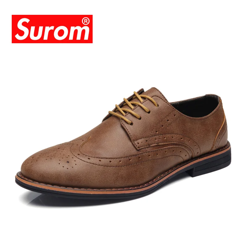 SUROM Men's Brogue Shoes Leather Casual Shoes Brand 2018 Spring Autumn New Fashion Breathable Leather Shoes Men Moccasins Flats
SUROM Men's Brogue Shoes Leather Casual Shoes Brand 2018 Spring Autumn New Fashion Breathable Leather Shoes Men Moccasins Flats